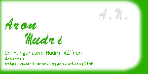 aron mudri business card